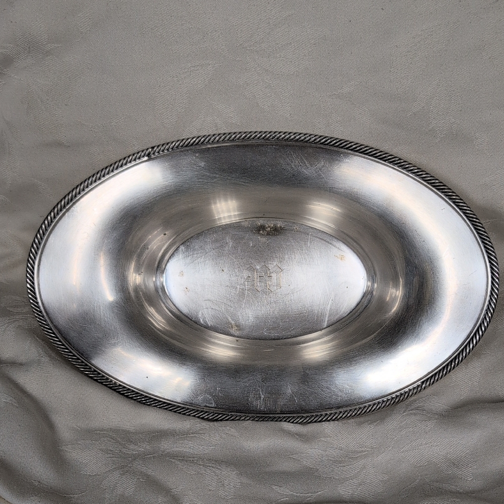 Vintage Silver Plated 11" Oval Serving Platter